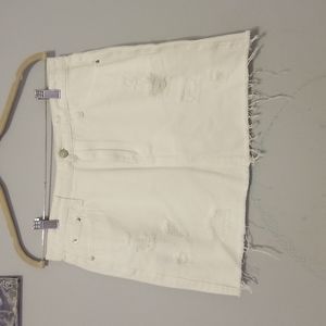 Womens ripped jean skirt
